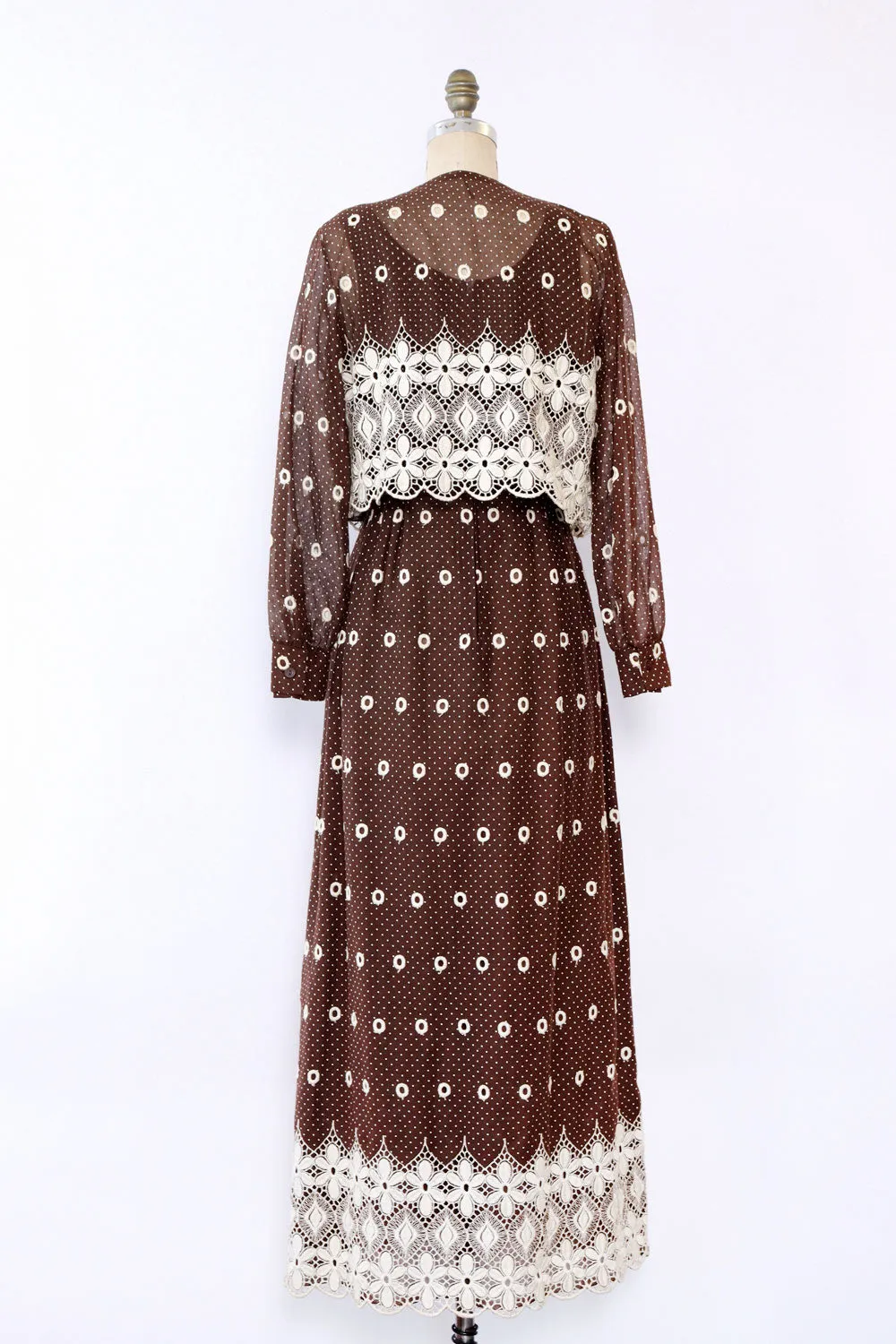 1960s Swiss Eyelet Maxi & Bolero S-S/M