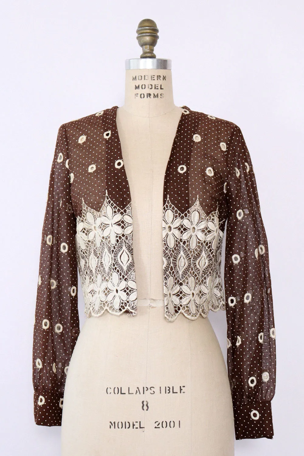 1960s Swiss Eyelet Maxi & Bolero S-S/M