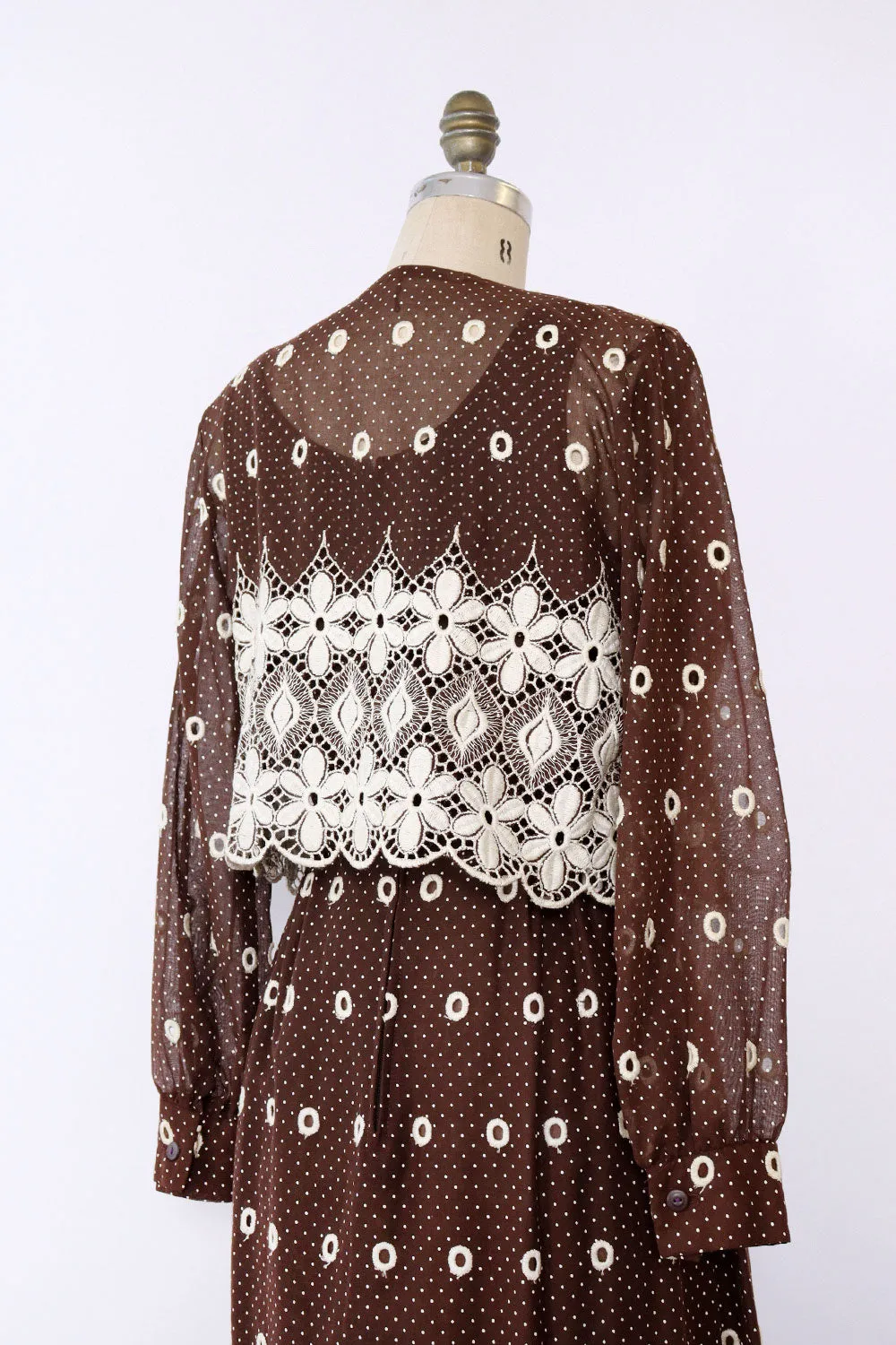 1960s Swiss Eyelet Maxi & Bolero S-S/M