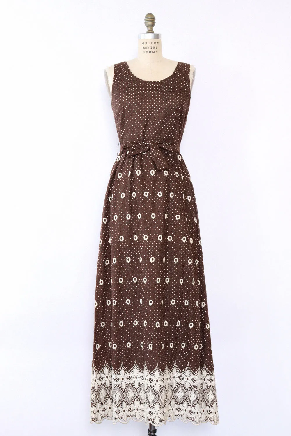 1960s Swiss Eyelet Maxi & Bolero S-S/M