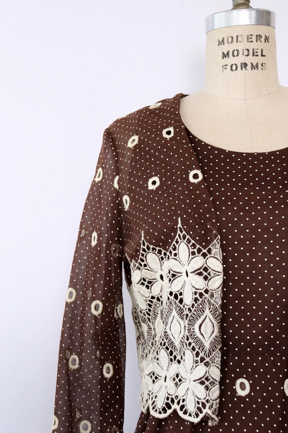1960s Swiss Eyelet Maxi & Bolero S-S/M