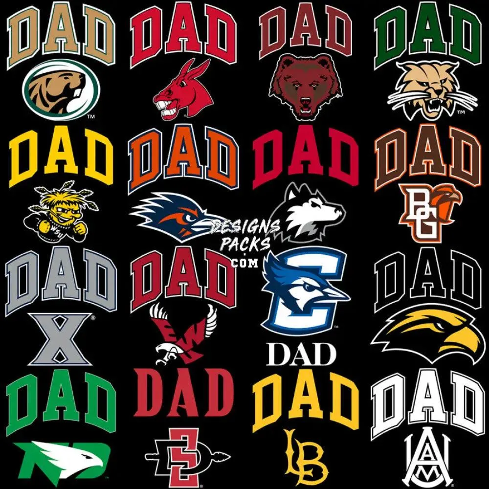 40 DAD College University USA States Father's Day Designs Bundle PNG