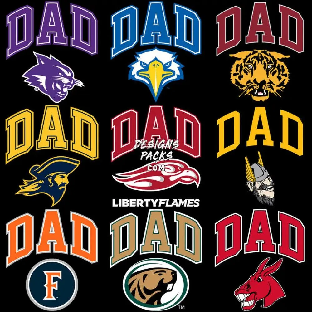 40 DAD College University USA States Father's Day Designs Bundle PNG