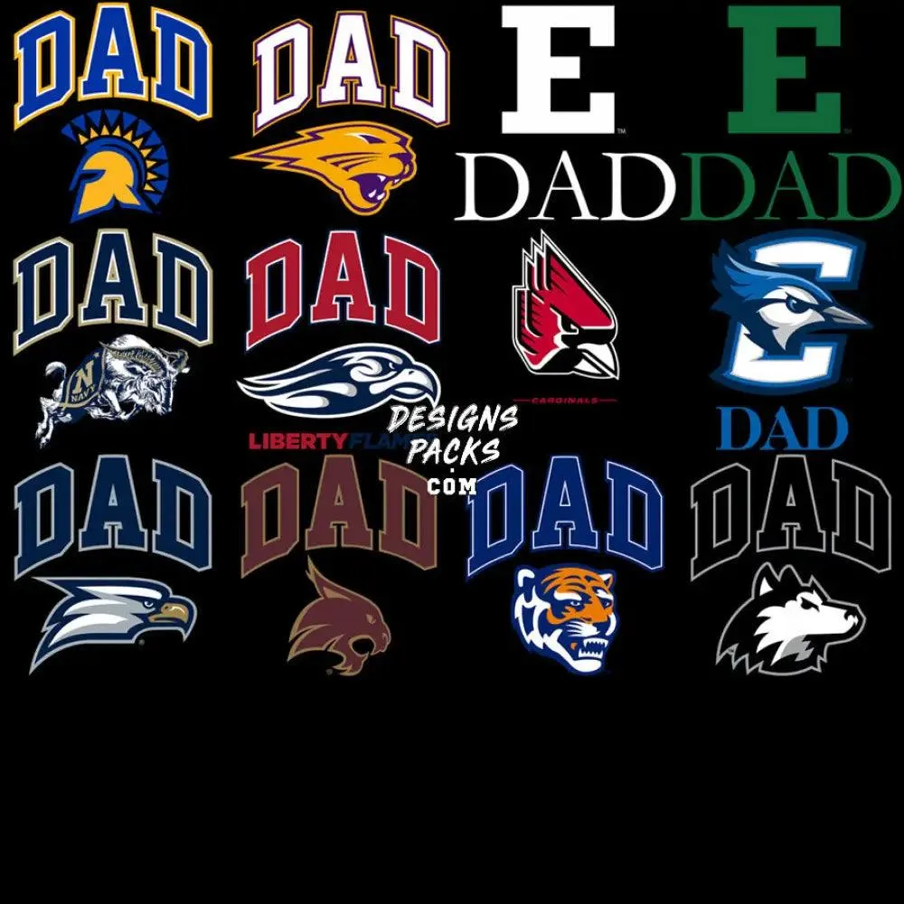 40 DAD College University USA States Father's Day Designs Bundle PNG