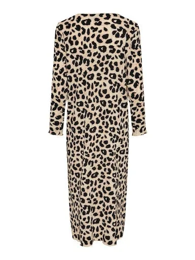 Alba Long Sleeve Midi Plisse Dress