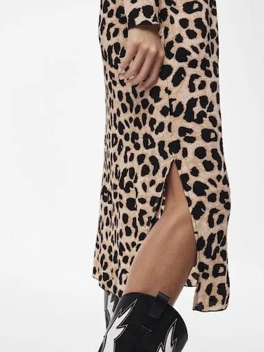 Alba Long Sleeve Midi Plisse Dress