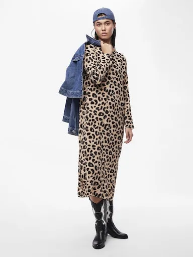 Alba Long Sleeve Midi Plisse Dress