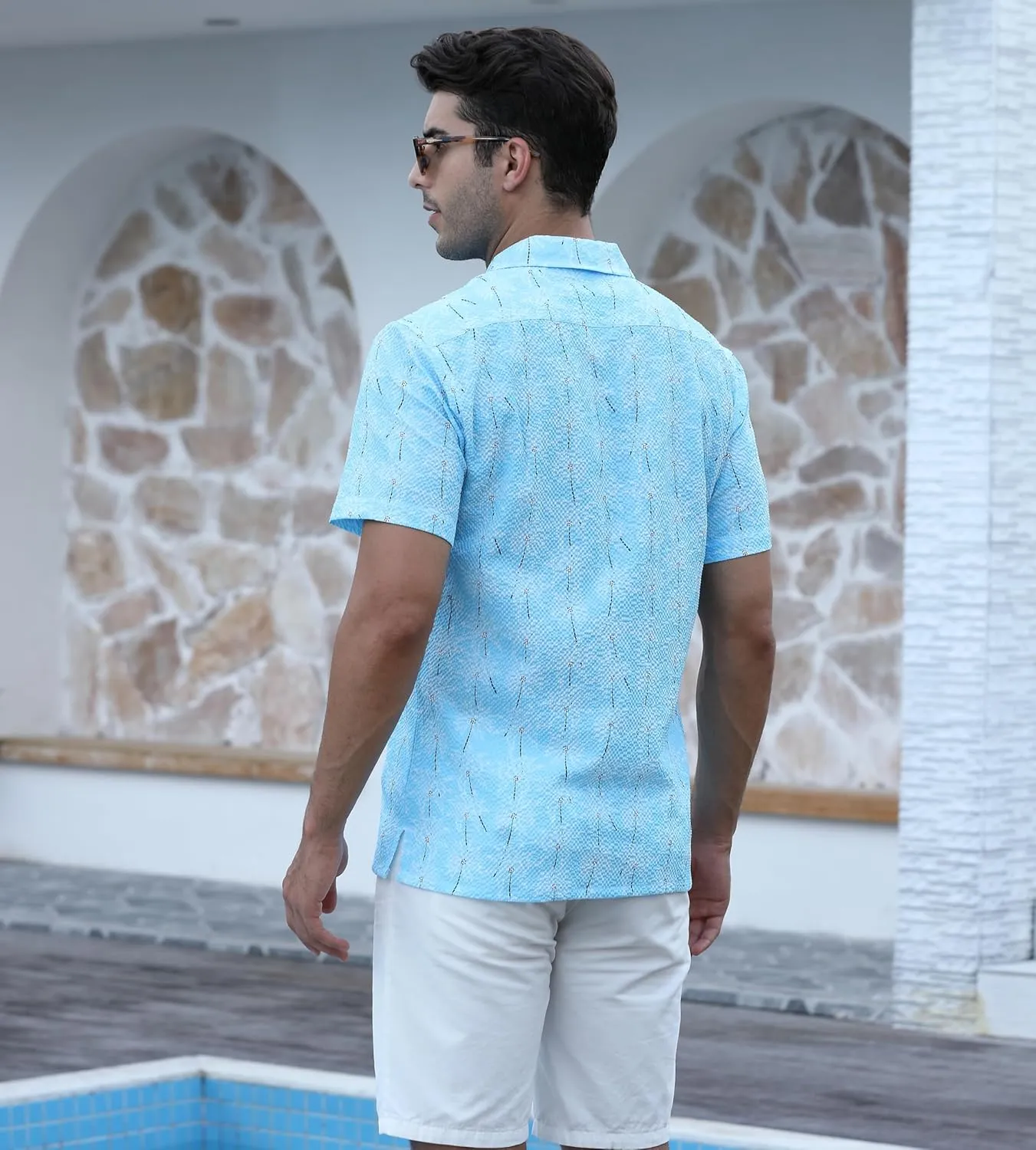 Alex Vando Mens Hawaiian Shirts Short Sleeve Summer Aloha Hawaii Shirts