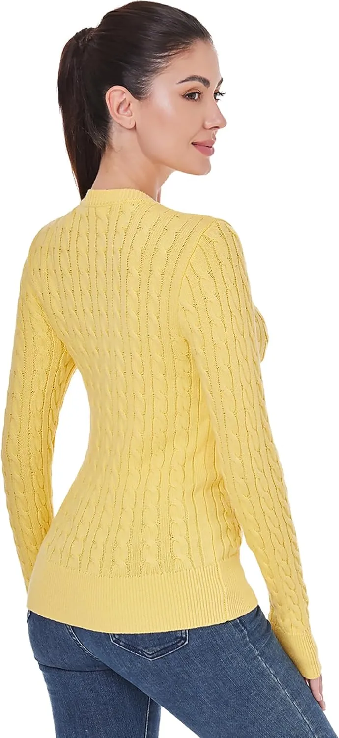 AmlieBoutik Women Cable Knit Cardigan Long Sleeve Open Front Button Down Knitwear Sweater Coat