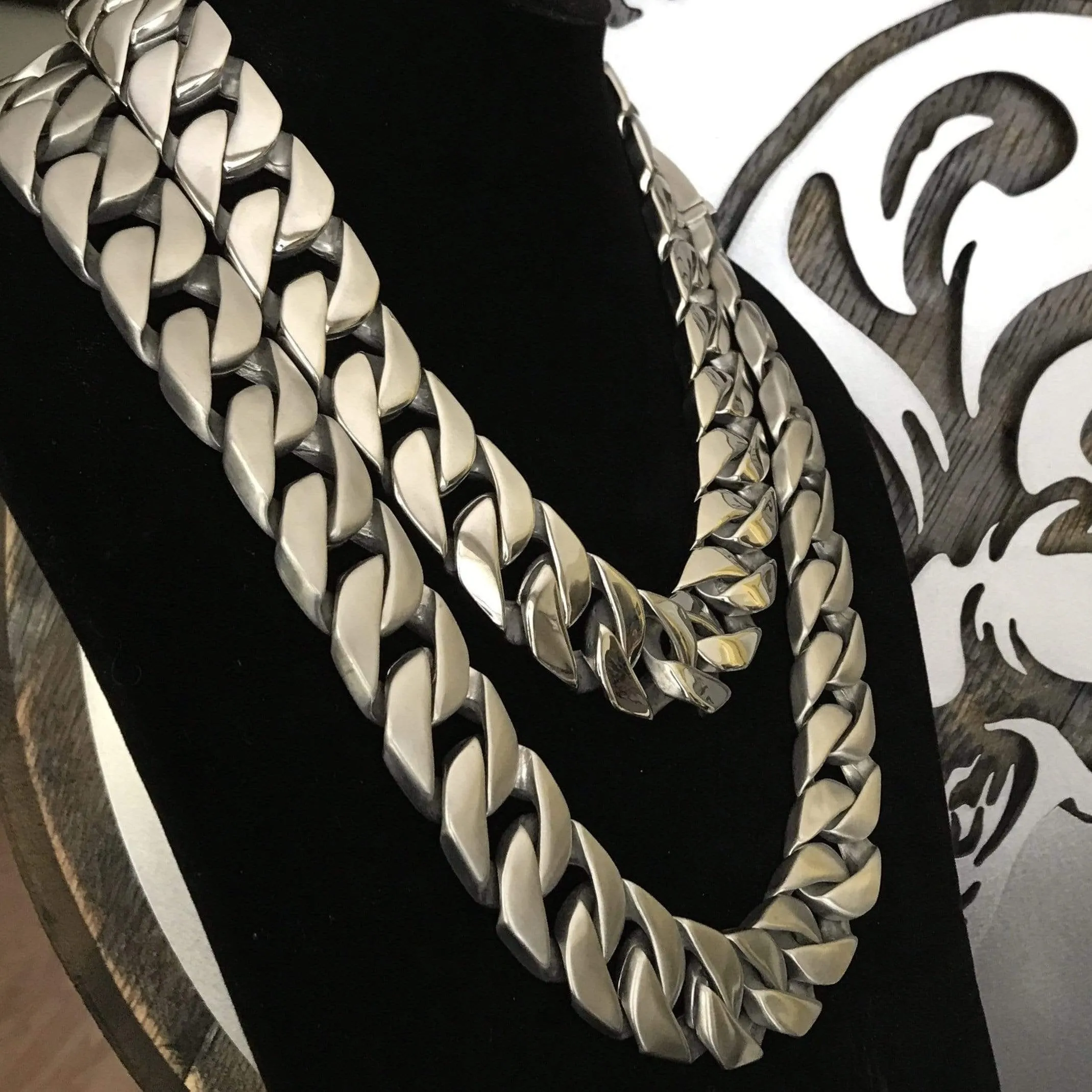 Bagger Necklace - Brushed - 1" Wide- The Custom - B21N