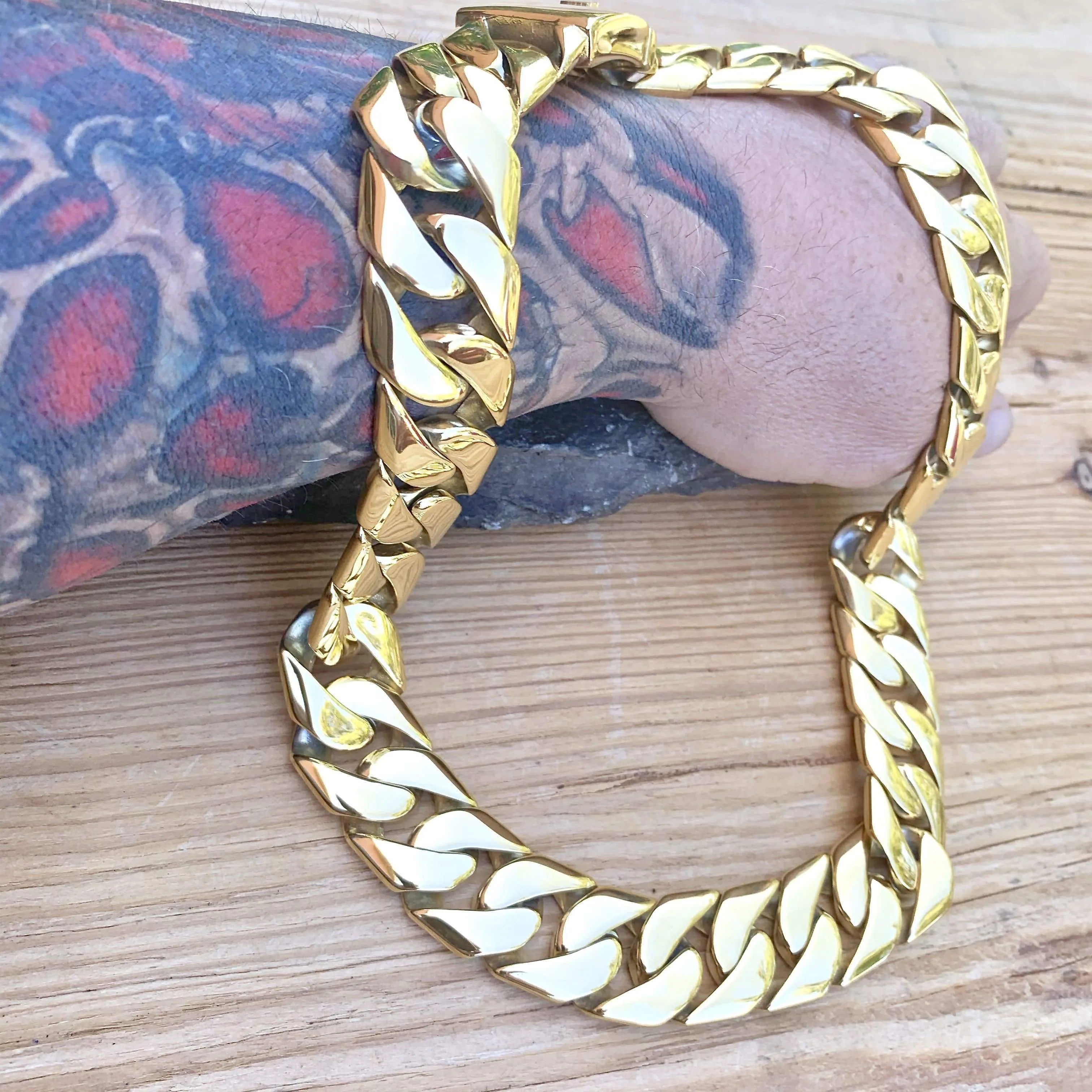 Bagger Necklace - Gold - 1" Wide- The Custom - GO21N