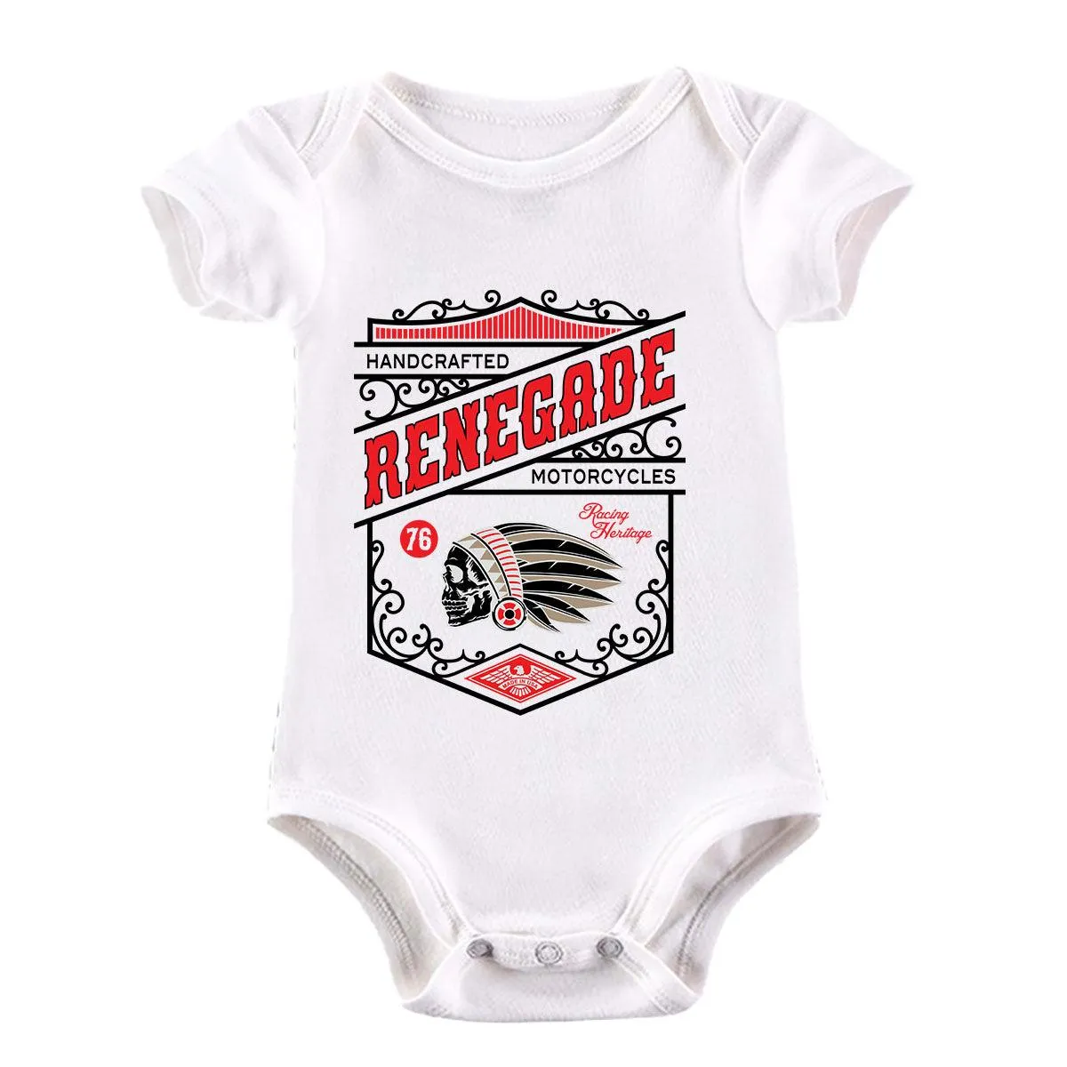 Biker Handcrafted Renegade Motorcycles Funny Skull Baby & Toddler Body Suit