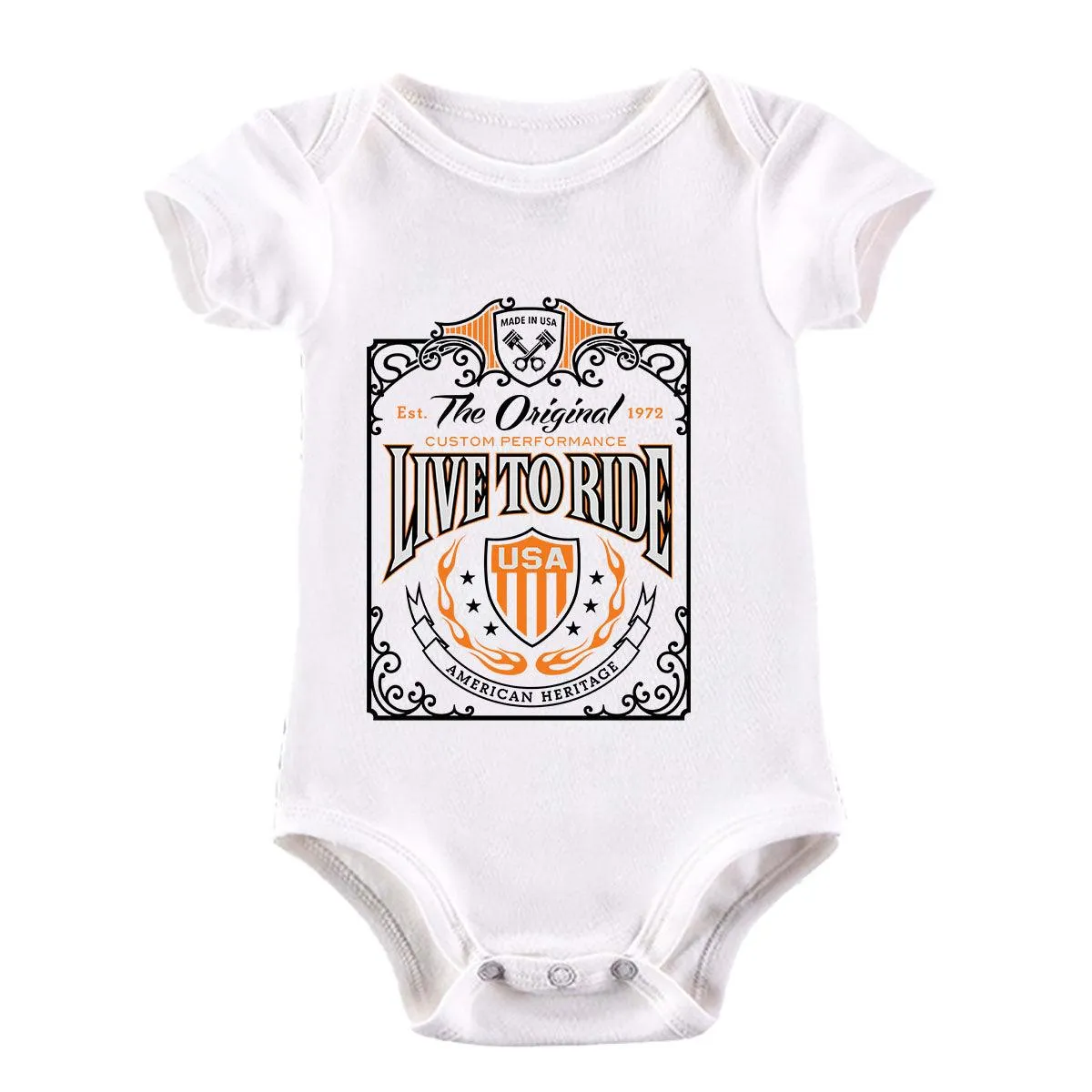 Biker Live To Ride Motorbike Motorcycle Cafe Racer Chopper Bike Baby & Toddler Body Suit