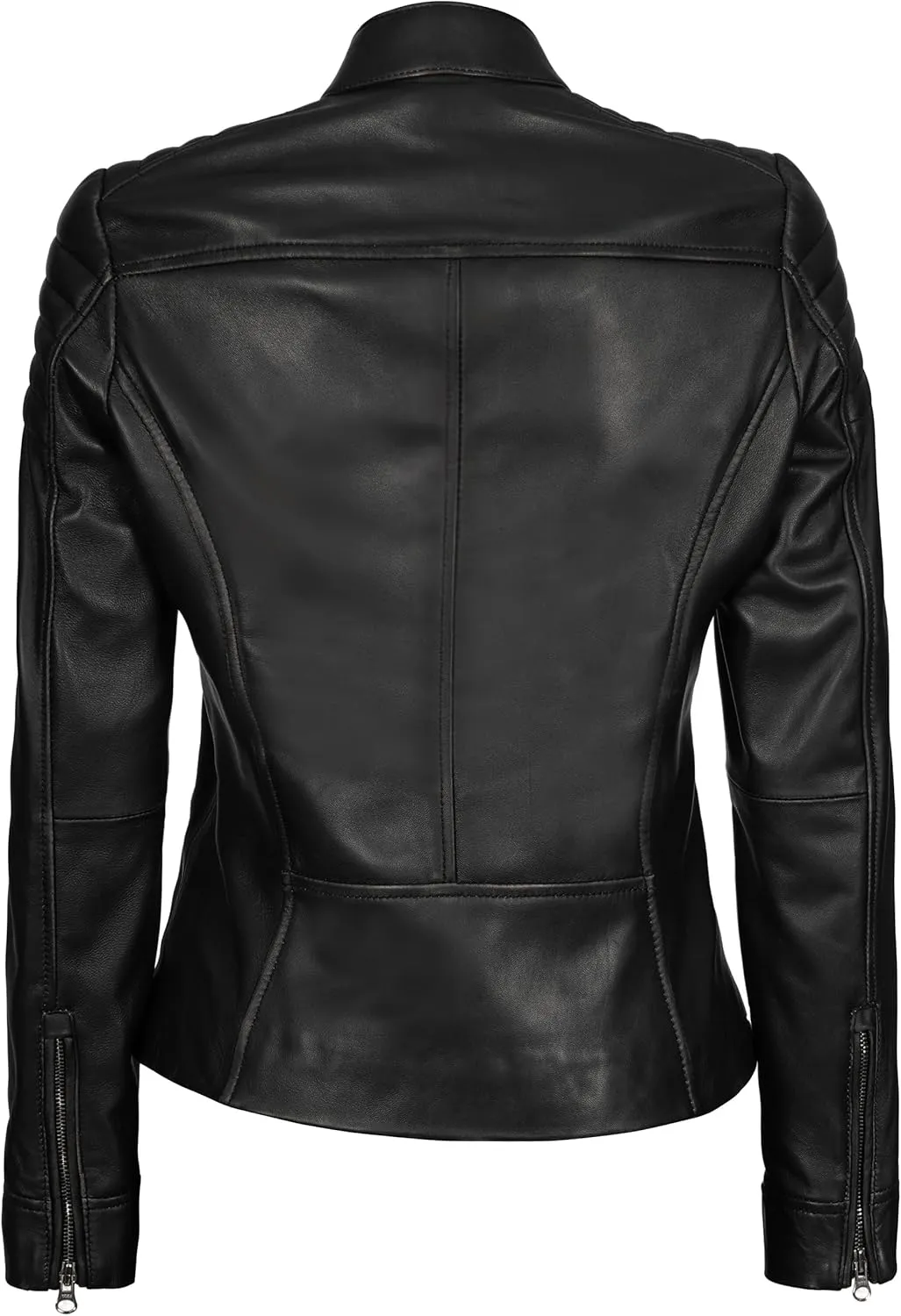 Blingsoul Cafe Racer Leather Jacket Womens - Real Lambskin Leather Jackets for Women