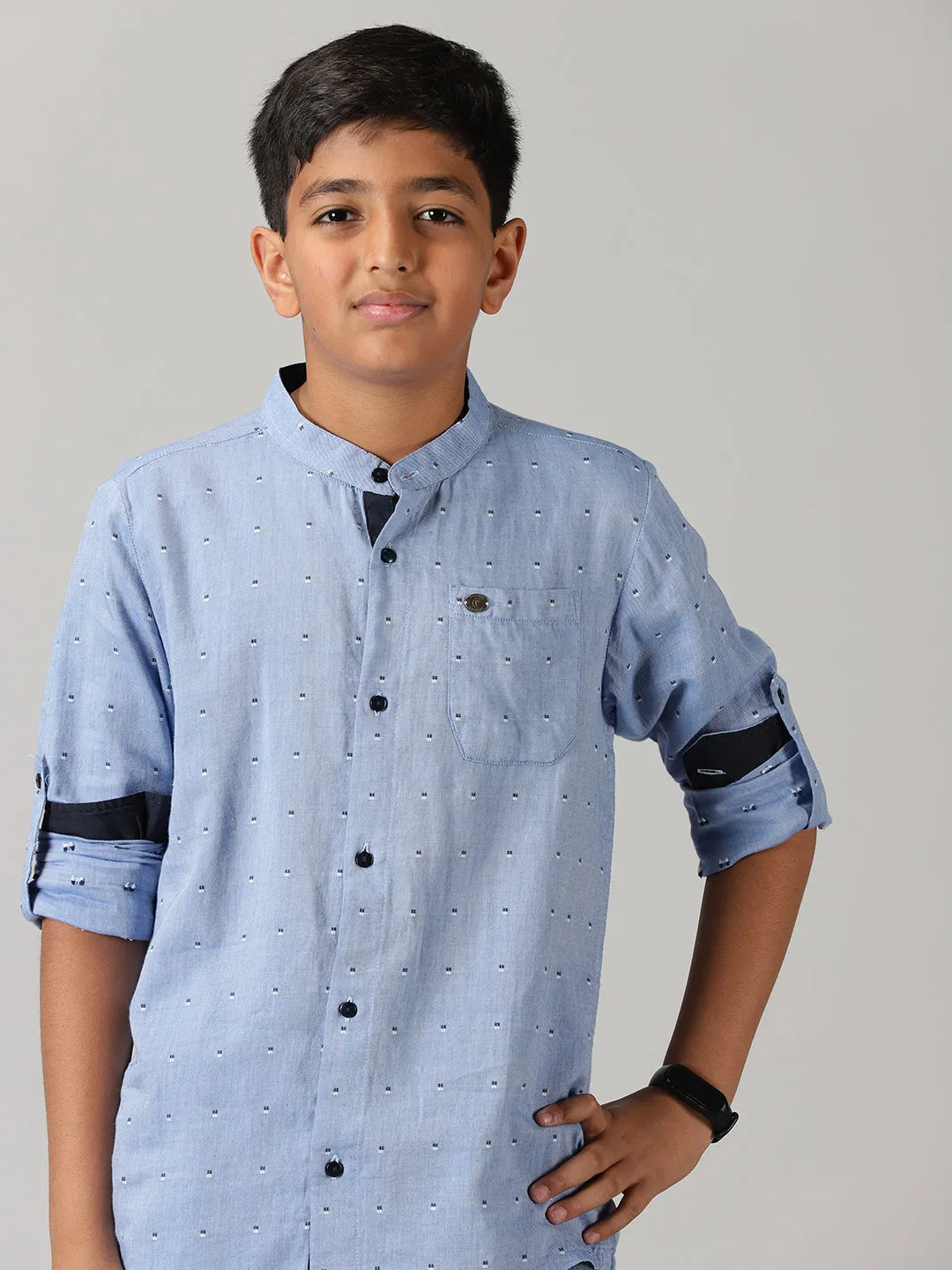 Boys Full Sleeve Kurta Shirt & Denim Pant Set