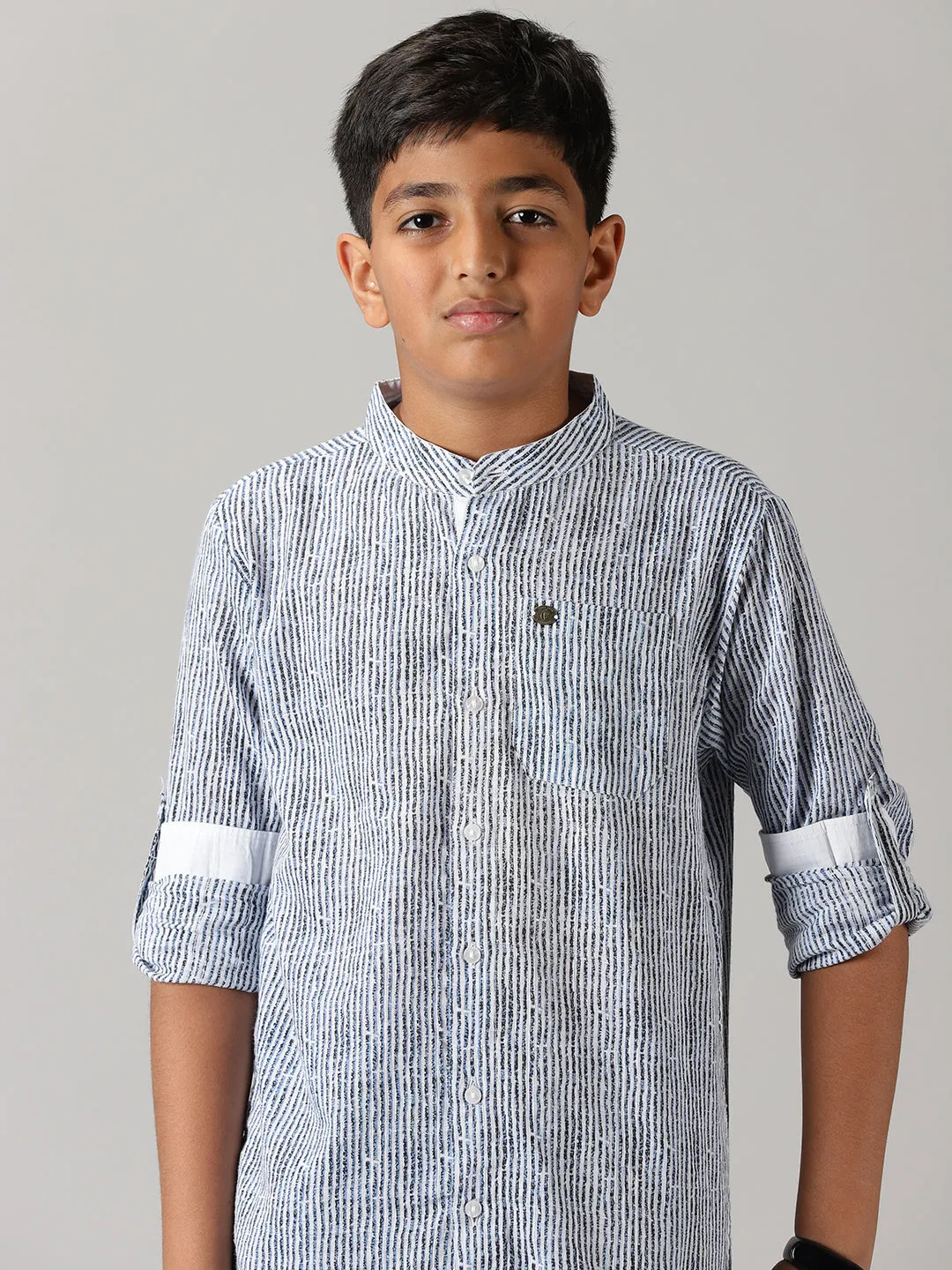 Boys Full Sleeve Kurta Shirt & Denim Pant Set