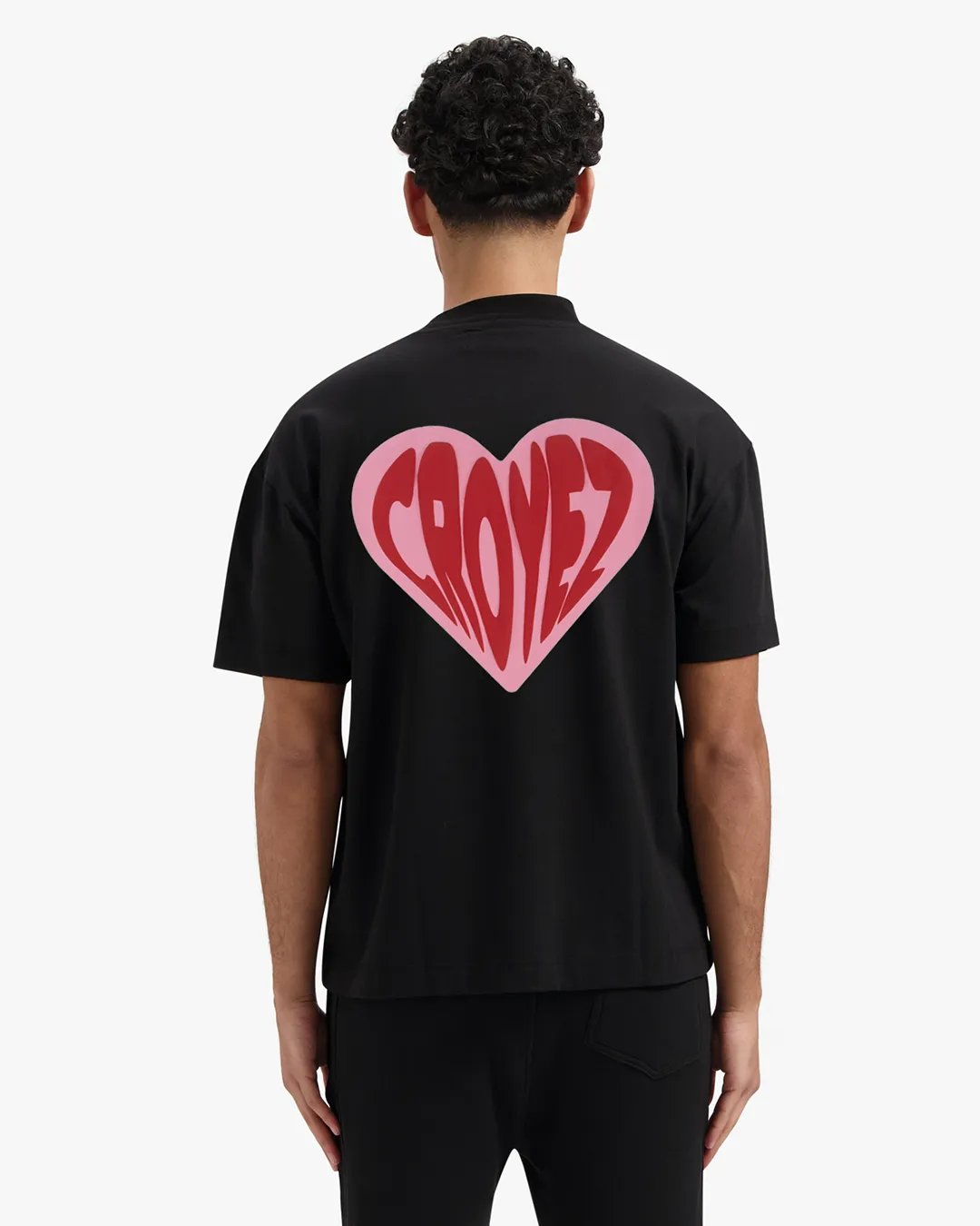 Croyez Puffed Heart T-Shirt | Black/Red