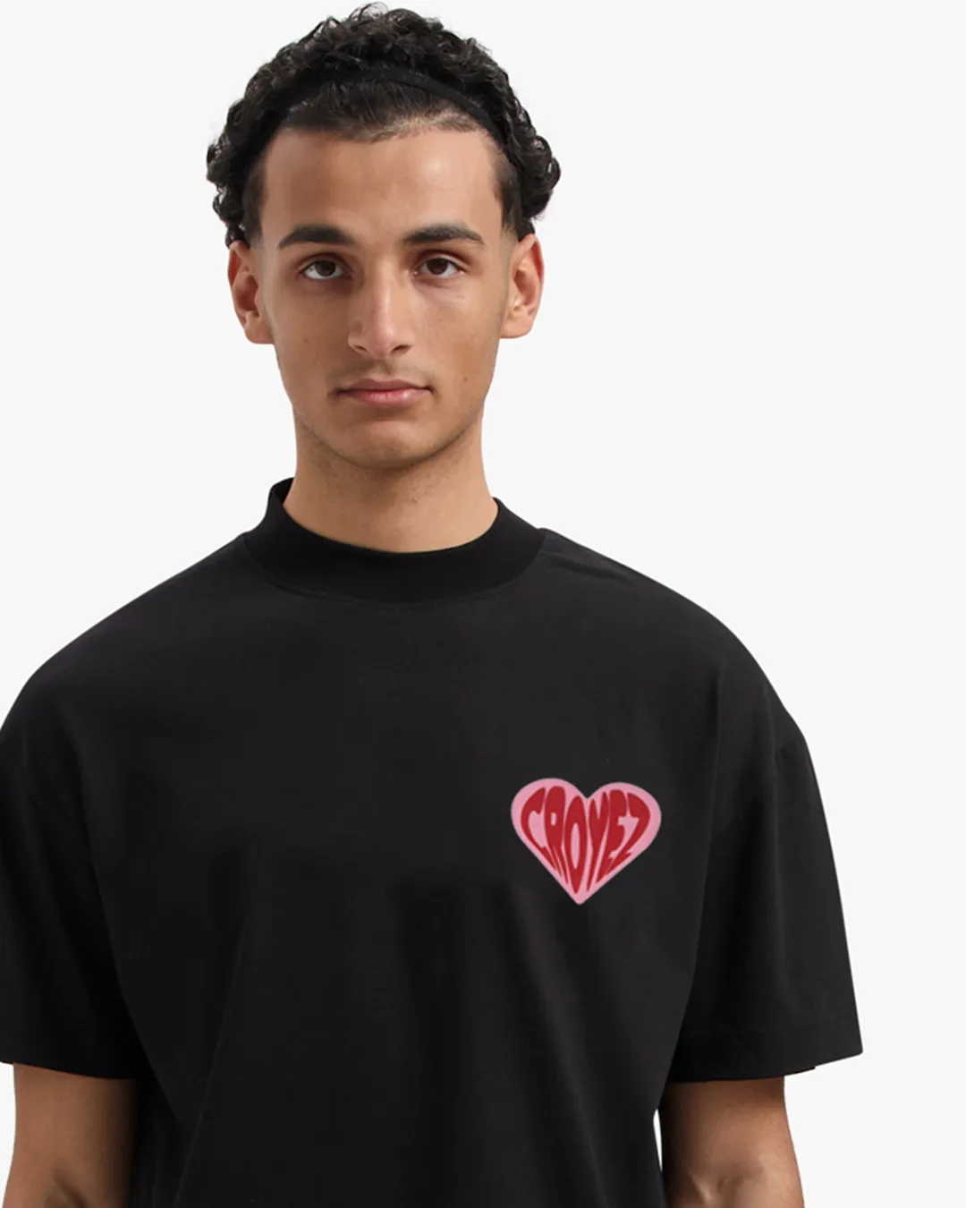 Croyez Puffed Heart T-Shirt | Black/Red