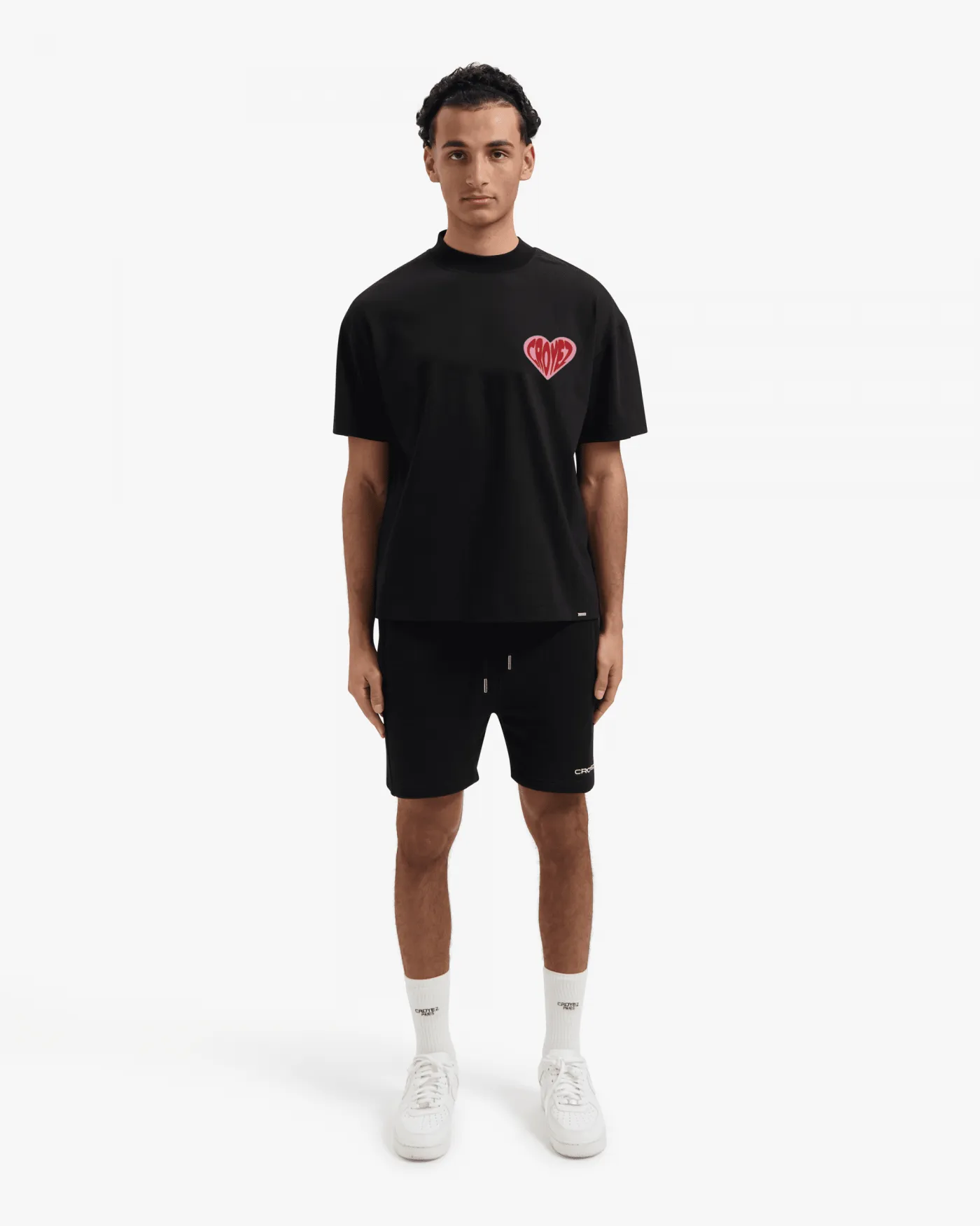 Croyez Puffed Heart T-Shirt | Black/Red