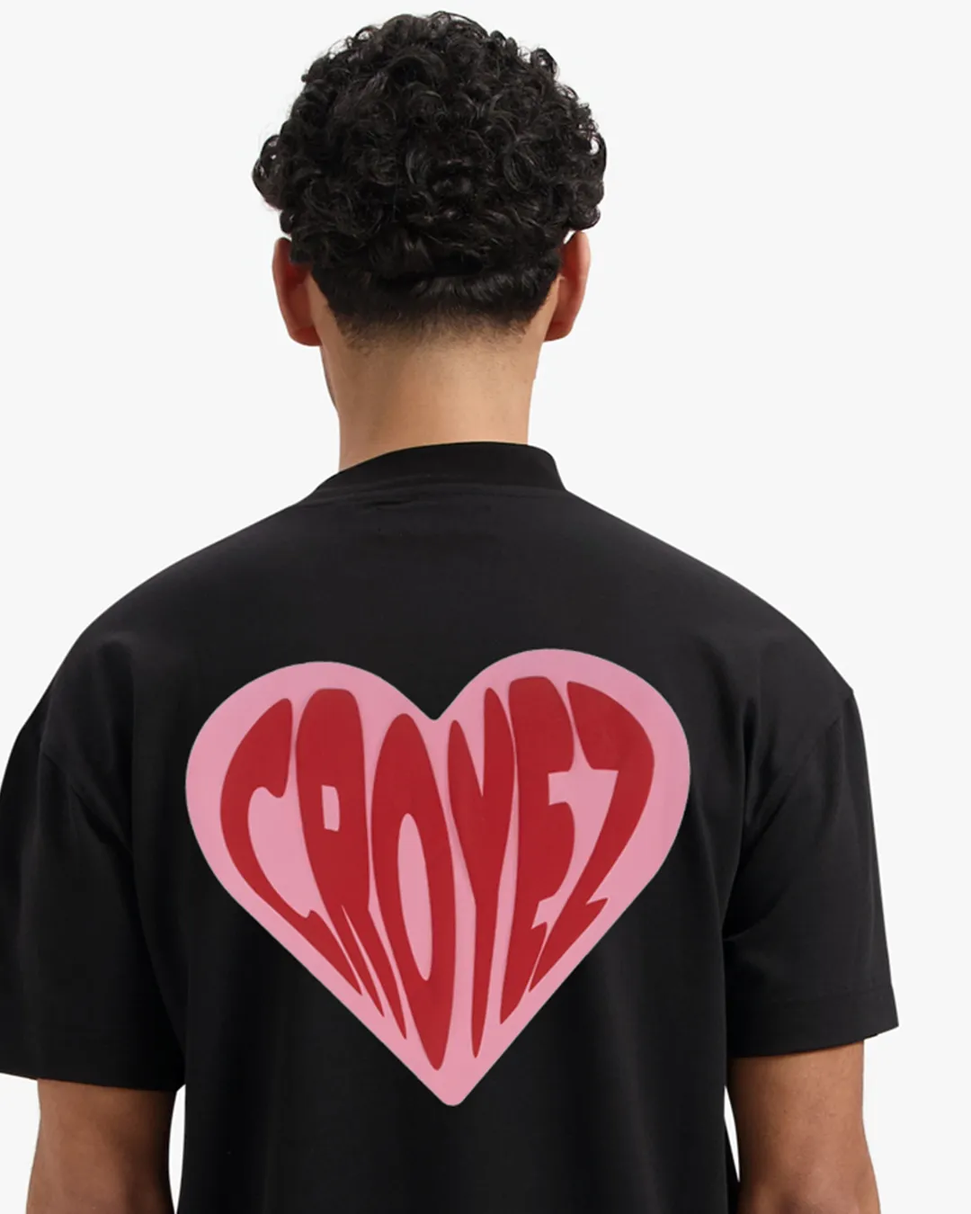 Croyez Puffed Heart T-Shirt | Black/Red
