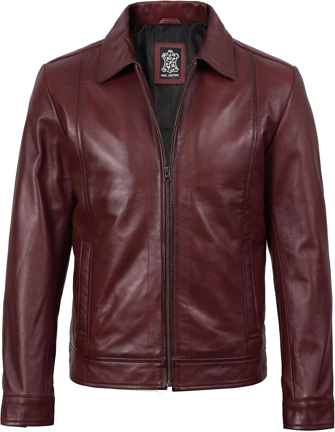 Decrum Mens Leather Jacket - Real Lambskin Classic Vintage Style Leather Jackets For Men