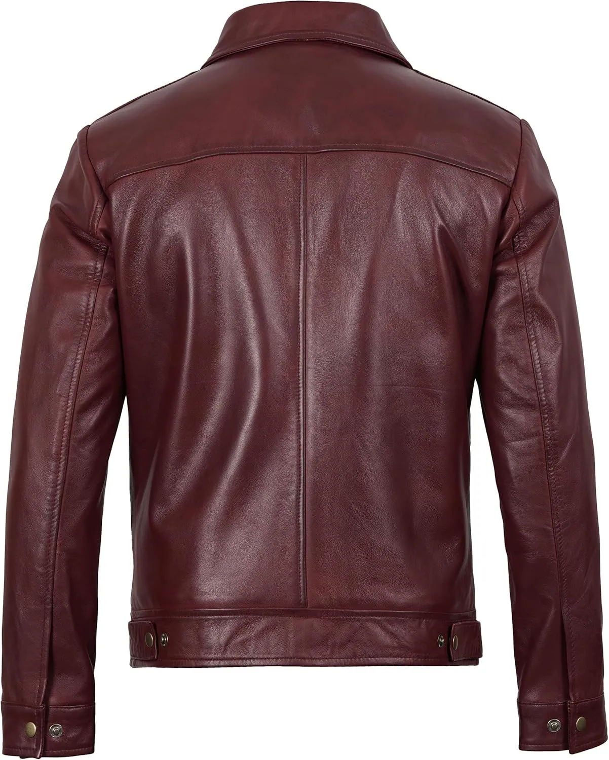 Decrum Mens Leather Jacket - Real Lambskin Classic Vintage Style Leather Jackets For Men