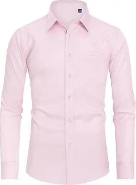 DEMEANOR Mens Dress Shirts Long Sleeve Dress Shirts for Men Slim Fit Button Down Shirts Big and Tall Button Up Shirts