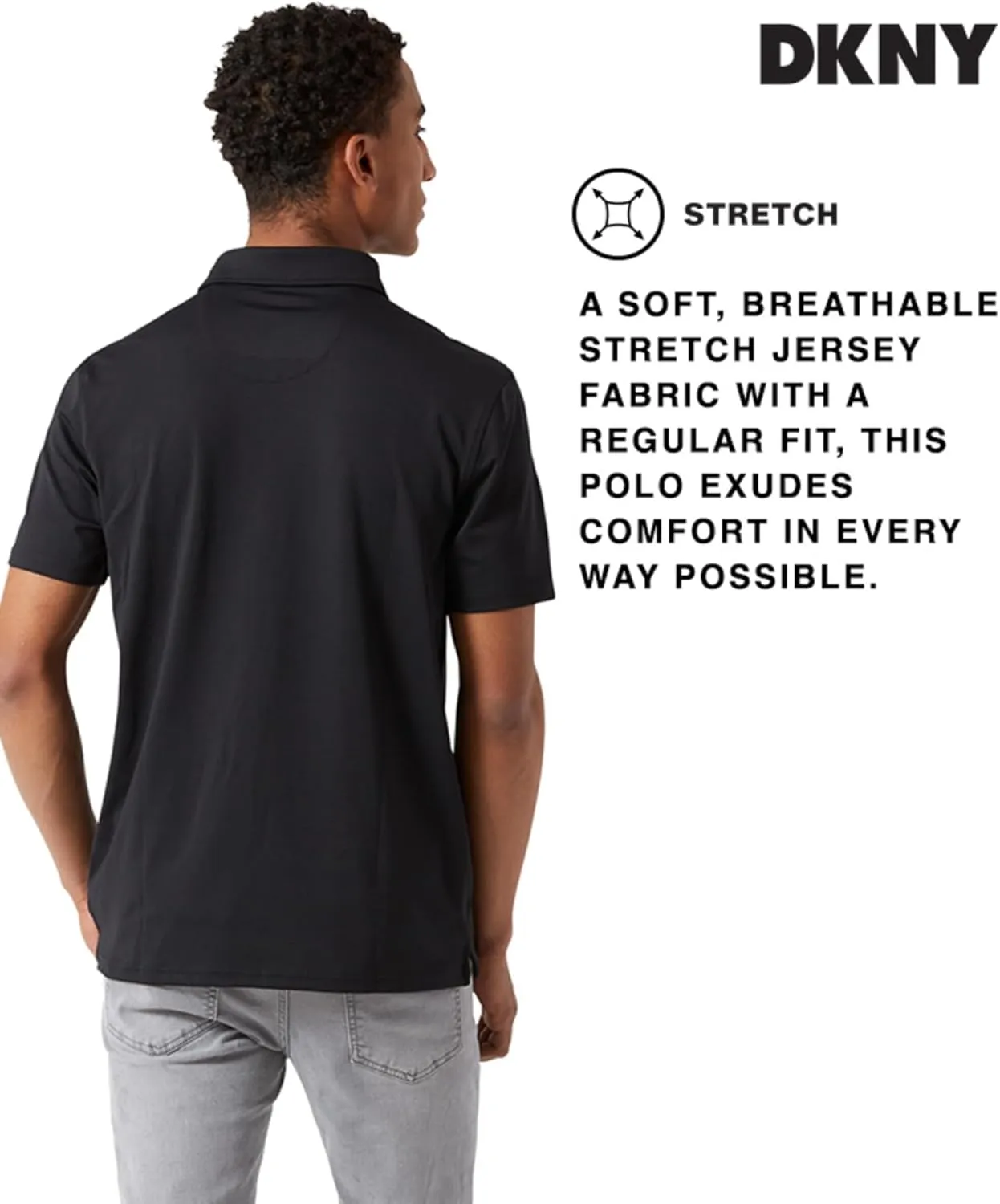 DKNY Mens Polo Shirts - Short Sleeve Quick Dri Fit Golf Polo Shirts for Mens | Performance Men's Polo Shirts with Pocket