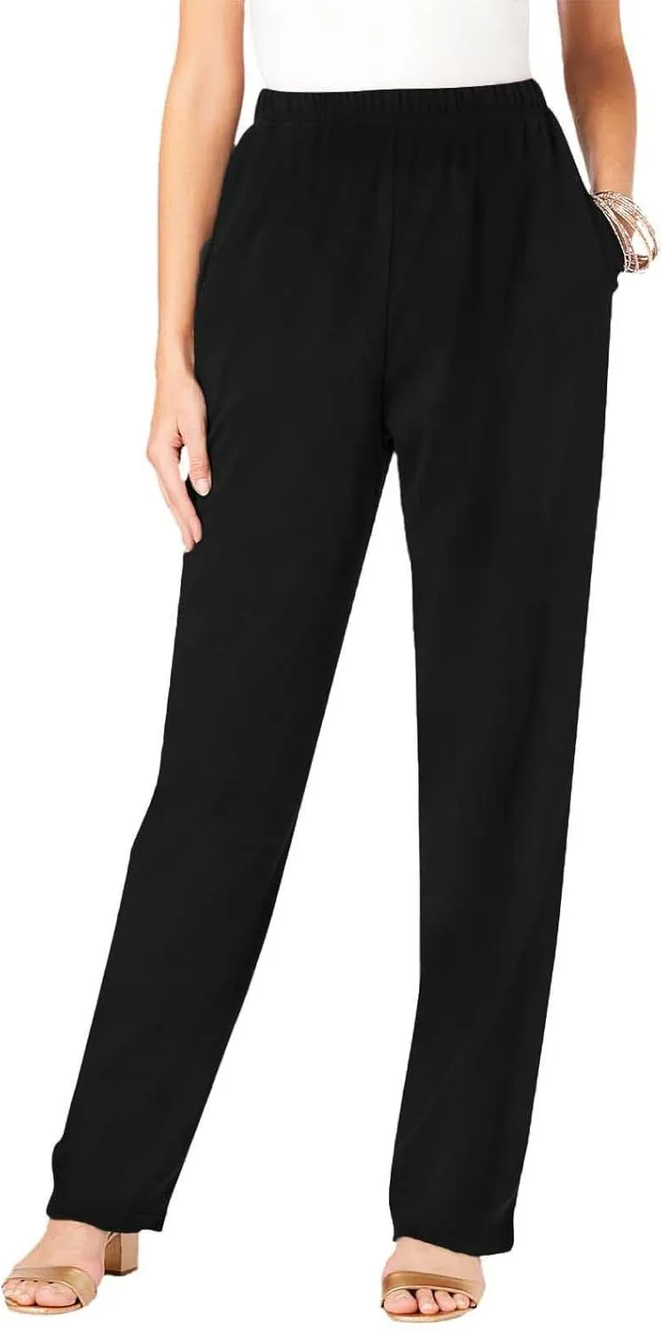 Dress Pants Women Tummy Control Stretchy Work Pants Casual Hiking Jogger Pant Loose Fit Trousers with Pockets