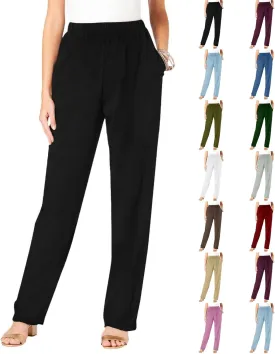 Dress Pants Women Tummy Control Stretchy Work Pants Casual Hiking Jogger Pant Loose Fit Trousers with Pockets