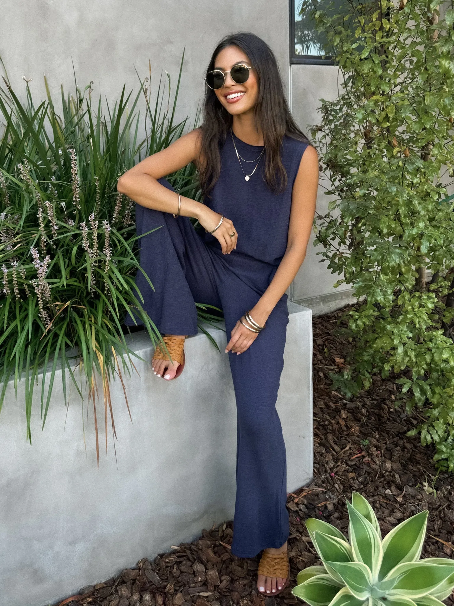 Easy Going Knit Pants in Navy