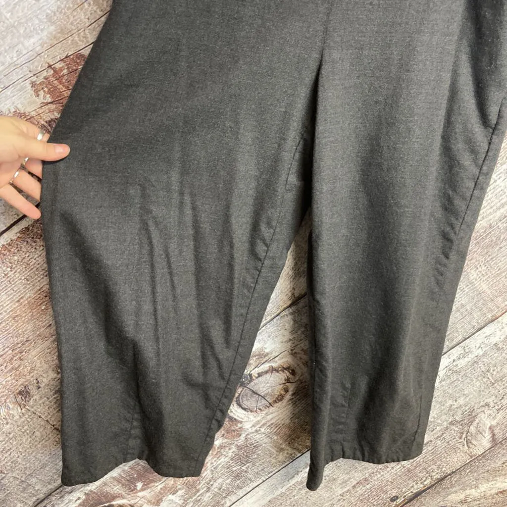 EILEEN FISHER DARK GREY WOOL WIDE LEG PANTS WITH POCKETS SIZE PETITE MEDIUM D2C