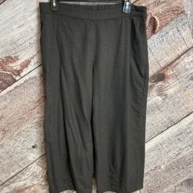 EILEEN FISHER DARK GREY WOOL WIDE LEG PANTS WITH POCKETS SIZE PETITE MEDIUM D2C