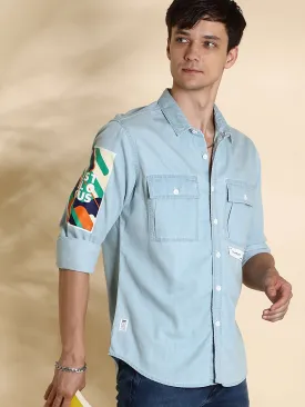 EST-Lt Blue Denim Double Pocket Shirt