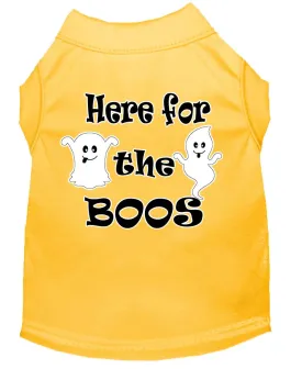 Here For The Boos Screen Print Dog Shirt Yellow Xl (16)
