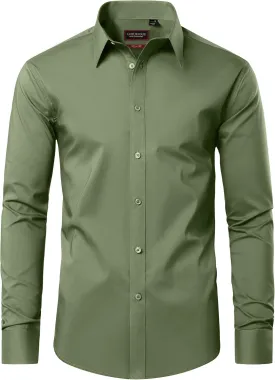 Mens Dress Shirts Long Sleeve Dress Shirts for Men Cotton Button Down Shirt Regular Big and Tall Dress Shirts