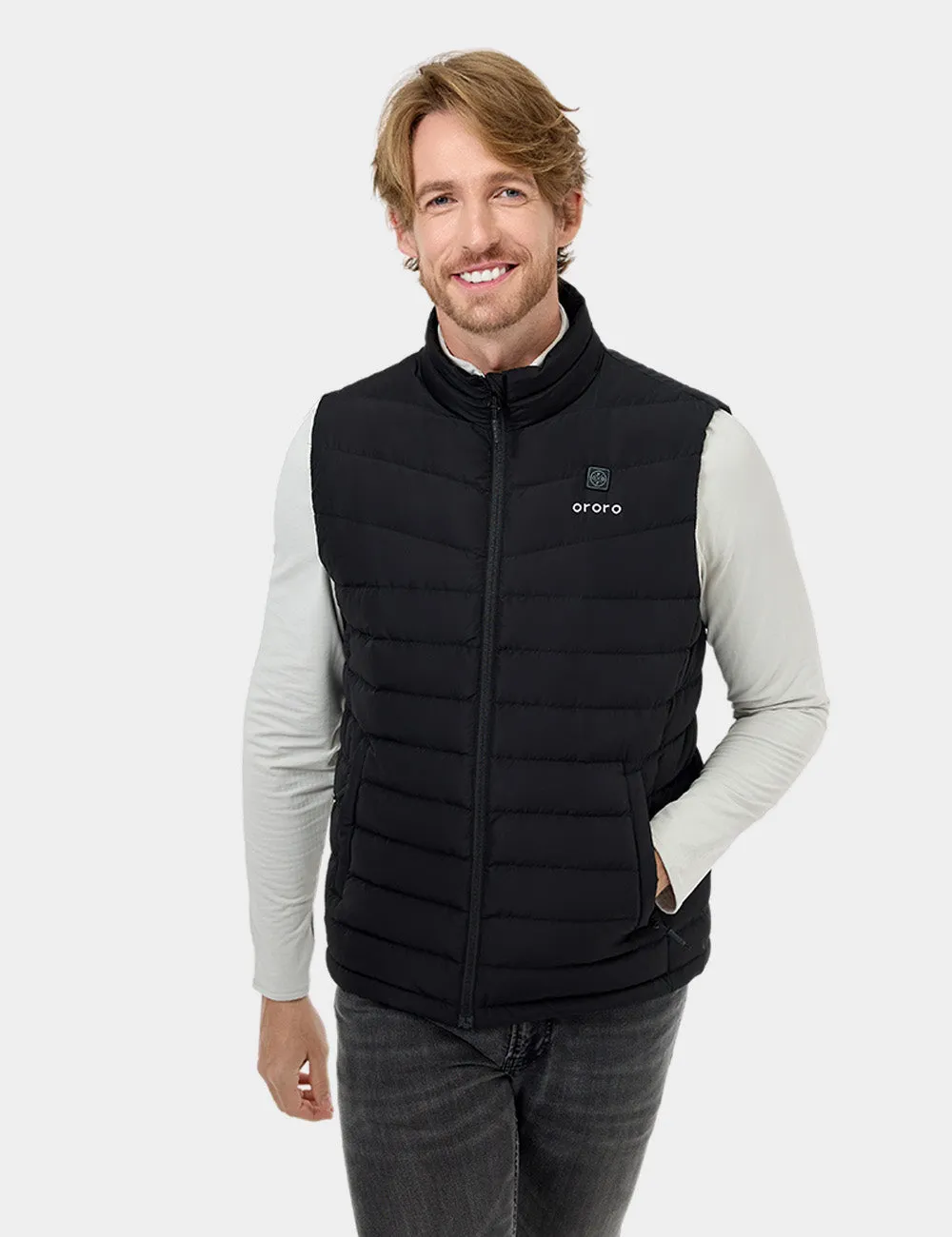 Men's Heated Lightweight Down Vest - Black
