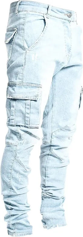 Mens Jeans Relaxed Fit  Straight Leg Stretch Jeans for Men Ultimate Comfort Superflex Pants Full Length Pants Jeans