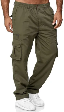 Mens Outdoor Cargo Lightweight Pants Tactical Pant Hiking Jogger Classic Fit Multi Pockets