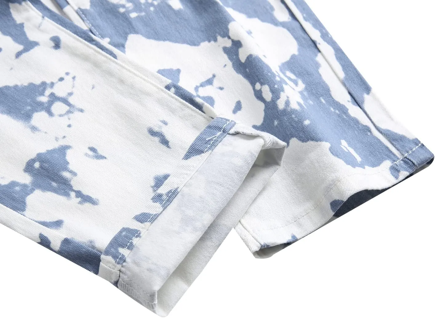 Men's Skinny Stretch Jeans Fashion Printed Slim Fit Jeans Comfort Flex Waist Casual Pants