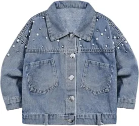 Ohrwurm Girl Denim Jacket Button Down Jean Jakcets Long Sleeve Denim Top Coat Outwear