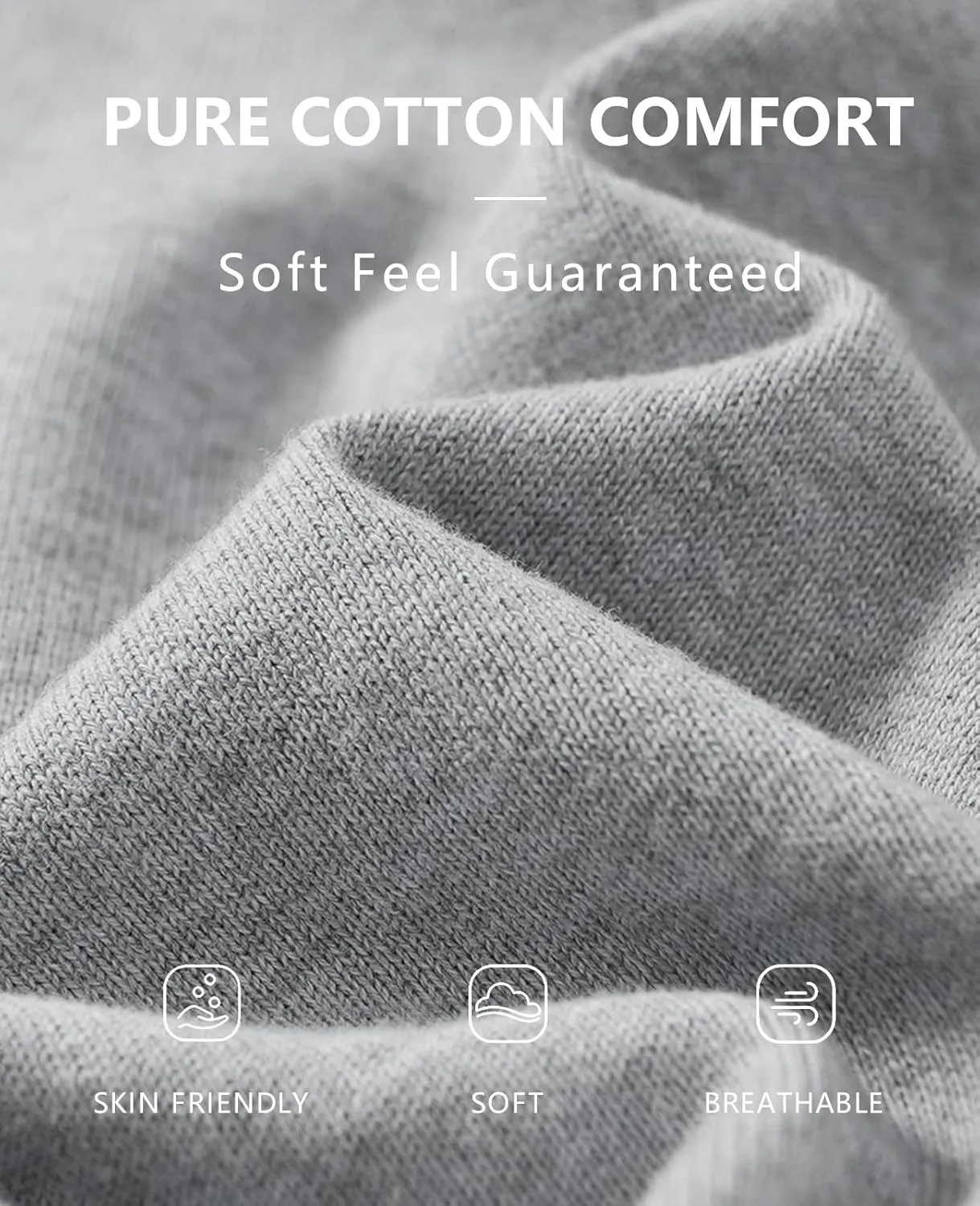 QUALFORT Mens 100% Cotton V-Neck Sweater, Soft Lightweight Pullover Knitwear for Casual Wear