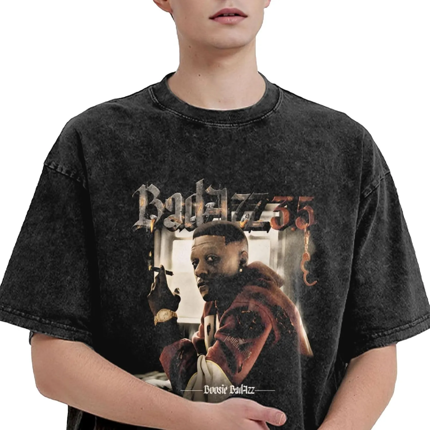 Shirt Men's Oversized Loose Fit Vintage Washed Cotton Casual T-Shirts