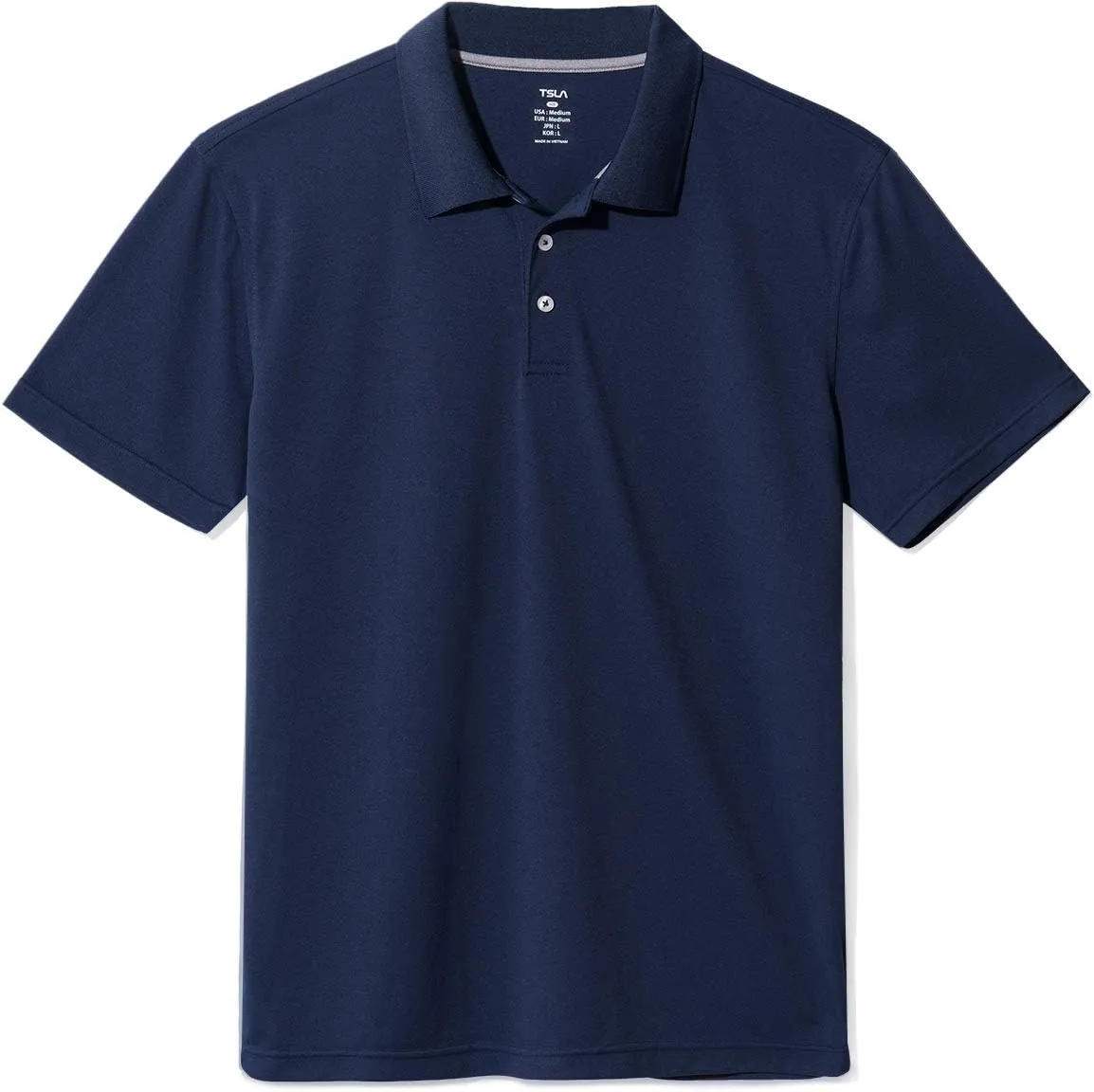 TSLA Men's Short Sleeve Polo Shirts, Regular fit Quick Dry Golf Shirts, Sports Performance Dri Flex Tech Solid Top Shirts