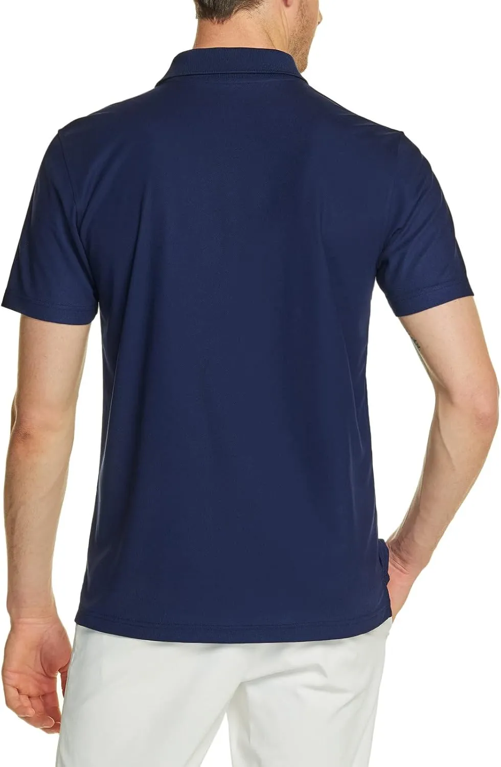 TSLA Men's Short Sleeve Polo Shirts, Regular fit Quick Dry Golf Shirts, Sports Performance Dri Flex Tech Solid Top Shirts