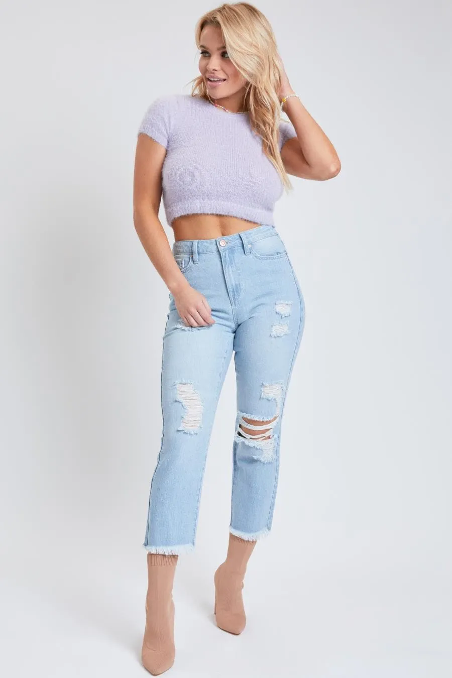 Women's Dream Straight Leg Jeans with Raw Hem