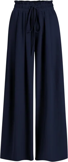 Womens Wide Leg Casual Pants with Pockets Loose Flowy High Waisted Lounge Trousers